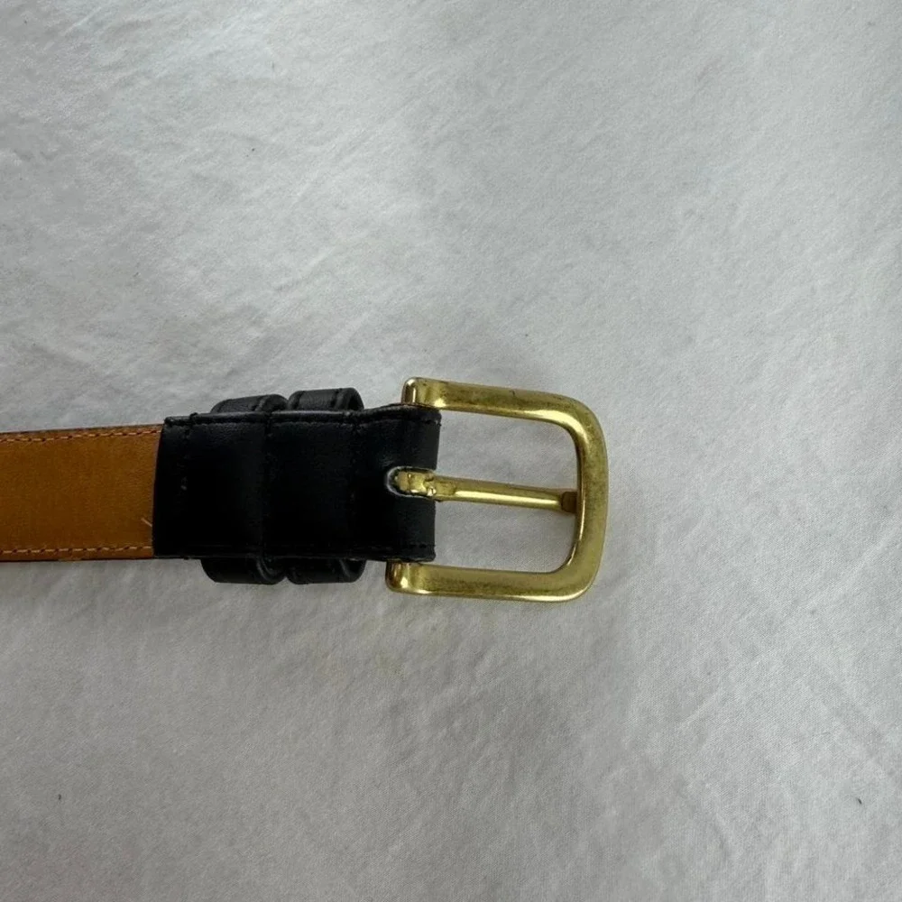 Coach Men's 6600 Black Gloved Tanned Cowhide Solid Brass Belt Sz 40 Old Money